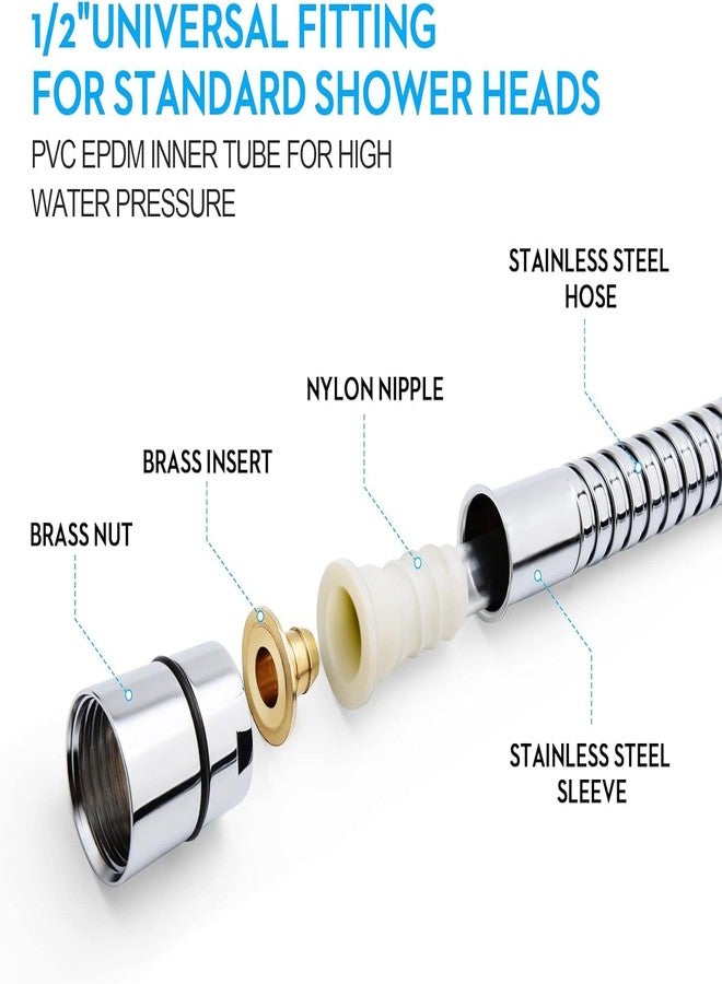 CLEANSY Stainless Steel 1 Meter Flexible Shower Hose Pipe (Chrome) | Length 1 Meter Extension - Image 2